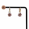 ∅14mm x 2mm Oorringen Dames - Verguld RVS - Paars ab Gefacetteerde Kristallen Bloem Hanger - Bungelende Oorbellen