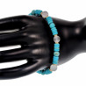 18-22cm Armband Unisex - Verguld RVS - Natuurlijke Turquoise Stenen Armband - Verstelbaar