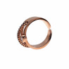 Ring Dames - Verguld Roségoudkleur RVS - Brede Ring - Doorkruist-Desing