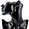 ∅14mm x 2mm Oorringen Dames - Verguld RVS - Transparant Groene Gefacetteerde Kristallen Bloem Hanger - Bungelende Oorbellen