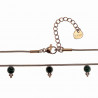 40cm tot 45cm Ketting Dames - Verguld RVS - Slangenketting - Ketting met Drie Groenen Stenen Hanger - Verstelbaar