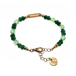 16cm tot 19cm Krallenarmband Dames - Verguld RVS - Armband met Oostenrijkse Kristallen en Groenen Jadesteen - Verstelbaar