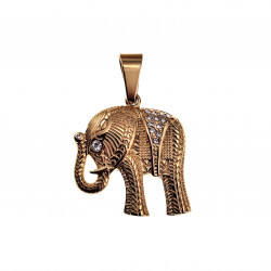 60cm x 3mm Jasseron ketting + Olifant Hanger Unisex - Goudkleurig RVS - Ketting met Geluk Olifanthanger Dames - Heren