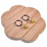 ∅18mm x 2,5mm Oorbellen Dames - Gepolijst RVS - Oorringen met Gele Gefacetteerde Kristalkrallen Hanger