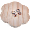 ∅14mm x 2mm Oorringen Dames - Gepolijst RVS - Oorbellen met Beige-Bruine Gefacetteerde Kristallen Bloem Hanger - Bungelende