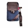 Telefoontas Heren - Marineblauwe Echt Leer - Riemtas - Heuptas - Schoudertas - Crossbodytas - 6,5 inch Telefoons Tas