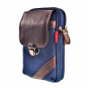 Telefoontas Heren - Marineblauwe Echt Leer - Riemtas - Heuptas - Schoudertas - Crossbodytas - 6,5 inch Telefoons Tas
