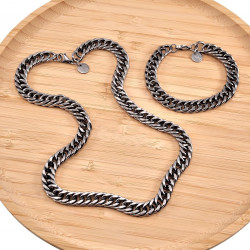 54cm - 10mm Ketting Heren - Gepolijst RVS - Gourmet-Schakelsketting