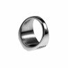 Zegelring Heren - Gepolijst RVS - Strepen Desing - Ring met Rechthoekige Onyx