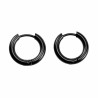 ∅15mm x 2,5mm Oorringen Unisex - Zwarte PVD-Coating RVS - Oorbellen Dames - Heren