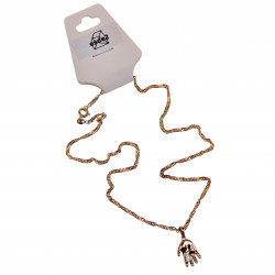 Ketting met Hanger Dames - Rose Gold Plated - Halsketting Set - Rope Oval Ketting met Babyhandje