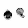 Oorclips Dames - Zwarte Cabochon Clip-on Oorbellen met Strass - 16 mm Ronde Oorclips