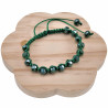 15cm tot 19cm Armband Dames - Groene Macramé Armband met Groene Kristallen - Shamballa Armband - Handgemaakt - Verstelbaar