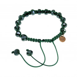 15cm tot 19cm Armband Dames - Groene Macramé Armband met Groene Kristallen - Shamballa Armband - Handgemaakt - Verstelbaar