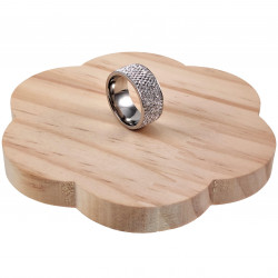 Ring Dames - RVS Zilverkleur - 10mm Brede Ring met Zirkoniastenen