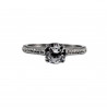 Ring Dames - Gepolijst RVS - Solitaire Ring - Verlolvingsring - Ring met Zirkoniasteen