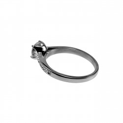 Ring Dames - Gepolijst RVS - Solitaire Ring - Verlolvingsring - Ring met Zirkoniasteen