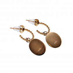 Oorbellen Dames - Gold Plated RVS - Open Oorringen met Amazonietsteen Hanger - Dangle Oorbellen Dolttilove