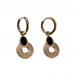 ∅14mm Oorbellen Dames - Gold Plating RVS - Oorringen met Hanger - Dangle Oorbellen Dolttilove