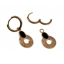 ∅14mm Oorbellen Dames - Gold Plating RVS - Oorringen met Hanger - Dangle Oorbellen Dolttilove