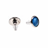 ∅12mm Oorbellen Dames - RVS Zilverkleur - Oorknopjes met Blauwe Kattenoog Kristal