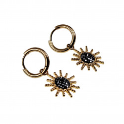 ∅14mm x 2mm Oorbellen Dames - Verguld RVS - Ooringen met Zonnehanger