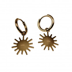 ∅14mm x 2mm Oorbellen Dames - Verguld RVS - Ooringen met Zonnehanger