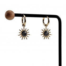 ∅14mm x 2mm Oorbellen Dames - Verguld RVS - Ooringen met Zonnehanger