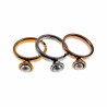 Ring Dames- Bicolor RVS - Set 3-ringen - Ringen met Opschroefbaar Parelelement