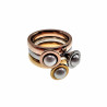 Ring Dames- Bicolor RVS - Set 3-ringen - Ringen met Opschroefbaar Parelelement