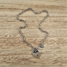 46cm Ketting Dames - Gepolijst RVS - Paperclip Schakelketting met Ronde Hangers - Dottilove Ketting - Verstelbaar