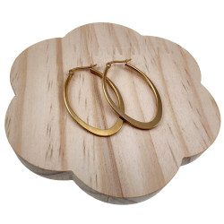 ∅40mm Oorbellen Dames - Ovaal Design - Verguld RVS - Oorringen