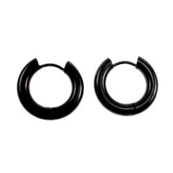 ∅20mm x 4mm Oorbellen Unisex - zwarte PVD-coating RVS - Oorringen Dames - Heren