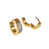 ∅13mm x 4mm Oorbellen Unisex - Verguld RVS - Oorringen met Parelmoer Dames - Heren