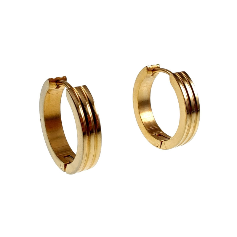 ∅20mm x 4mm Oorbellen Unisex - Verguld RVS - Oorringen Dames - Heren