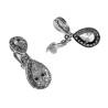 31mm Lange Oorclips Dames - Gerhodineerd - Druppel-Design Clip-on Oorbellen met Strass