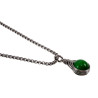 30mm x 12 mm Groene Kattenoogsteen Hanger Dames - Gepolijst RVS - Handgemaakt Visgraattechniek Steen Hanger