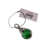 30mm x 12 mm Groene Kattenoogsteen Hanger Dames - Gepolijst RVS - Handgemaakt Visgraattechniek Steen Hanger