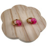 ∅19mm x 2,5mm Oorringen met Chalcedoonsteen - Verguld RVS - Dames Oorbellen met Donut Hanger