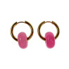 ∅19mm x 2,5mm Oorringen met Chalcedoonsteen - Verguld RVS - Dames Oorbellen met Donut Hanger