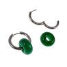 ∅19mm x 2,5mm Oorringen met Taiwan Jade-Steen - Gepolijst RVS - Dames Oorbellen met Donut Hangers