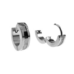 ∅13mm x 4mm Oorringen Unisex - Gepolijst RVS - Zilverkleurige Oorbellen Dames - Heren