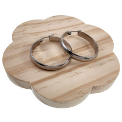 ∅38mm x 6mm Oorringen Dames - Zilverkleurige RVS - Oorbellen