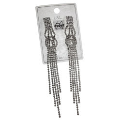 117mm Lang Clip-on Oorbellen Dames - Zilverkleur Oorclips met Heldere Zirkoniasteen