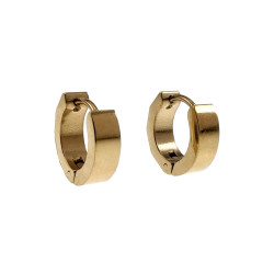 ∅13mm x 4mm Oorringen Unisex - RVS Goudkleur-Zilverkleur - Bicolor Oorbellen Dames - Heren