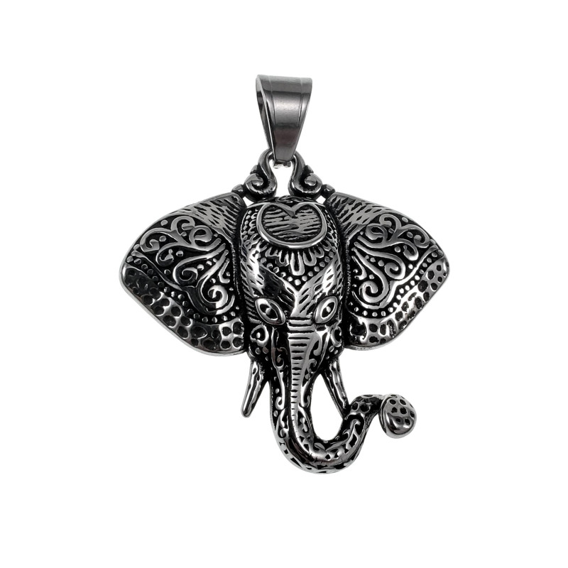 Olifant Hanger Unisex - RVS - Grote Olifantenkop Hanger Dames - Heren