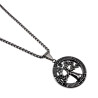 60cm x 3mm Jasseron-Ketting + ∅27mm Levensboom Hanger Dames - RVS - Medaillon met Ketting