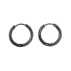 ∅15mm Oorringen Unisex - Gepolijst RVS -  Gedraaide Oorringen - Oorbellen Dames - Heren