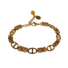 15cm tot 19cm Armband Dames - Verguld RVS - Byzantijnse en Anker Schakelarmband met Amber Kattenoogsteen - Verstelbaar