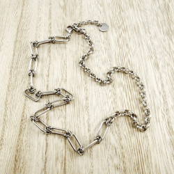 55cm Ketting Dames - Gepolijst RVS - Paperclip en Ronde Schakelsketting - Verstelbaar - esde2 Ketting